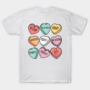 Special Education Candy Hearts design T-Shirt
